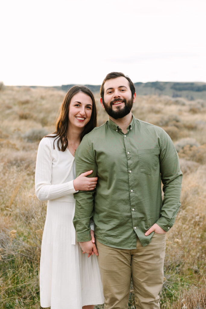 engagement session at Twin Sisters Rock