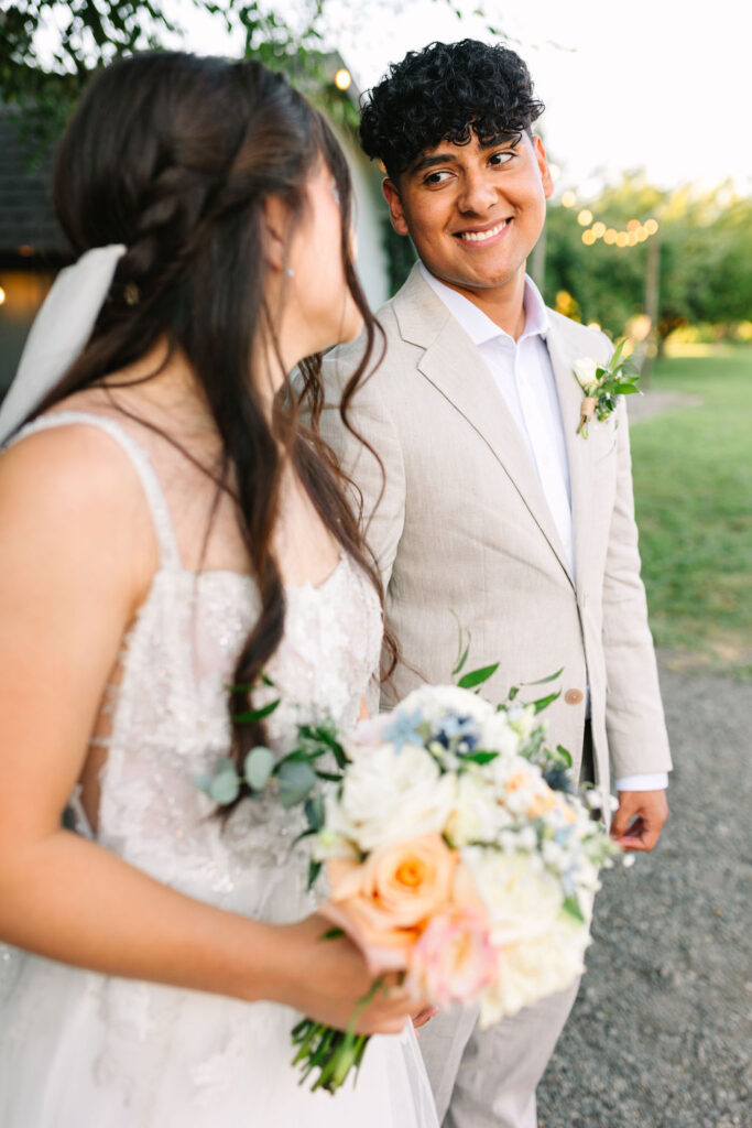 romantic bride and groom photos at a washington wedding