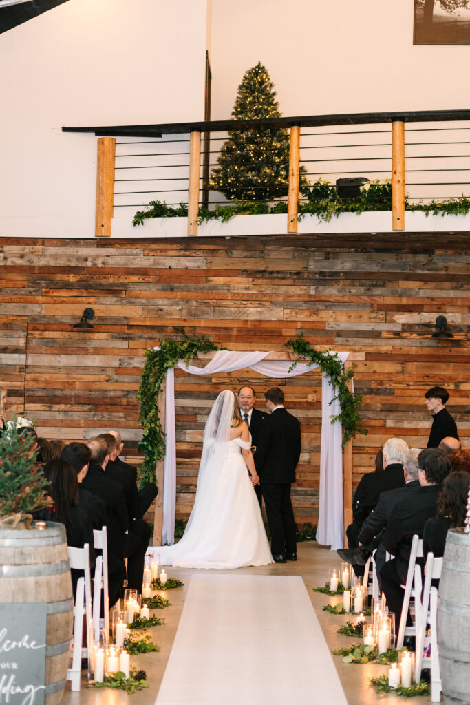 Ceremony at Carson Creek Estate, Bellingham, WA: A beautiful winter wedding celebration.